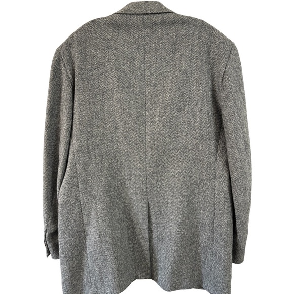 Brooks Brothers Fitzgerald Harris Tweed black herringbone jacket 44L - Picture 2 of 12